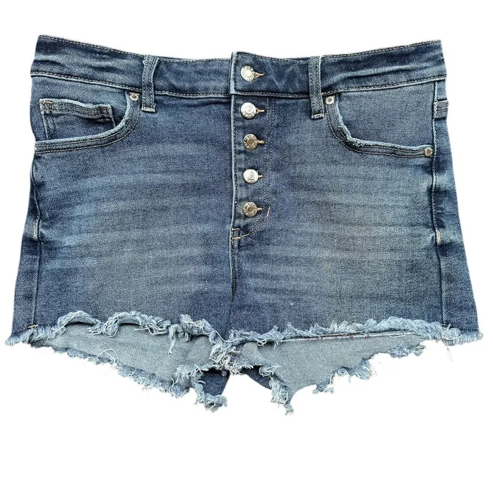 Guess Vintage Denim Cut Off Shorts Frayed Button‎ Front Y2K 90's 80's Size 30